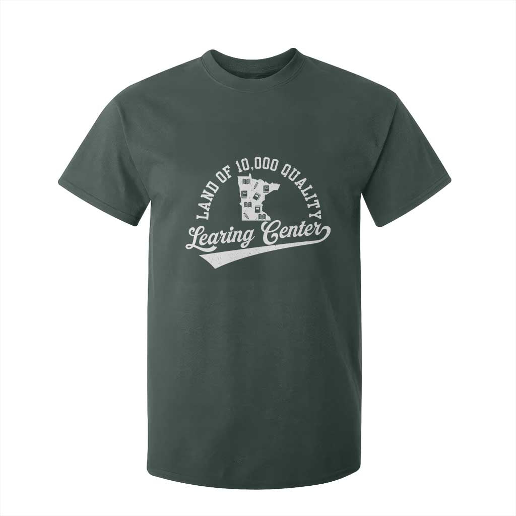 Funny Land Of 10000 Learing Center 2025 T Shirt For Kid Anti Scam Awareness School Quote TS11 Dark Forest Green Print Your Wear