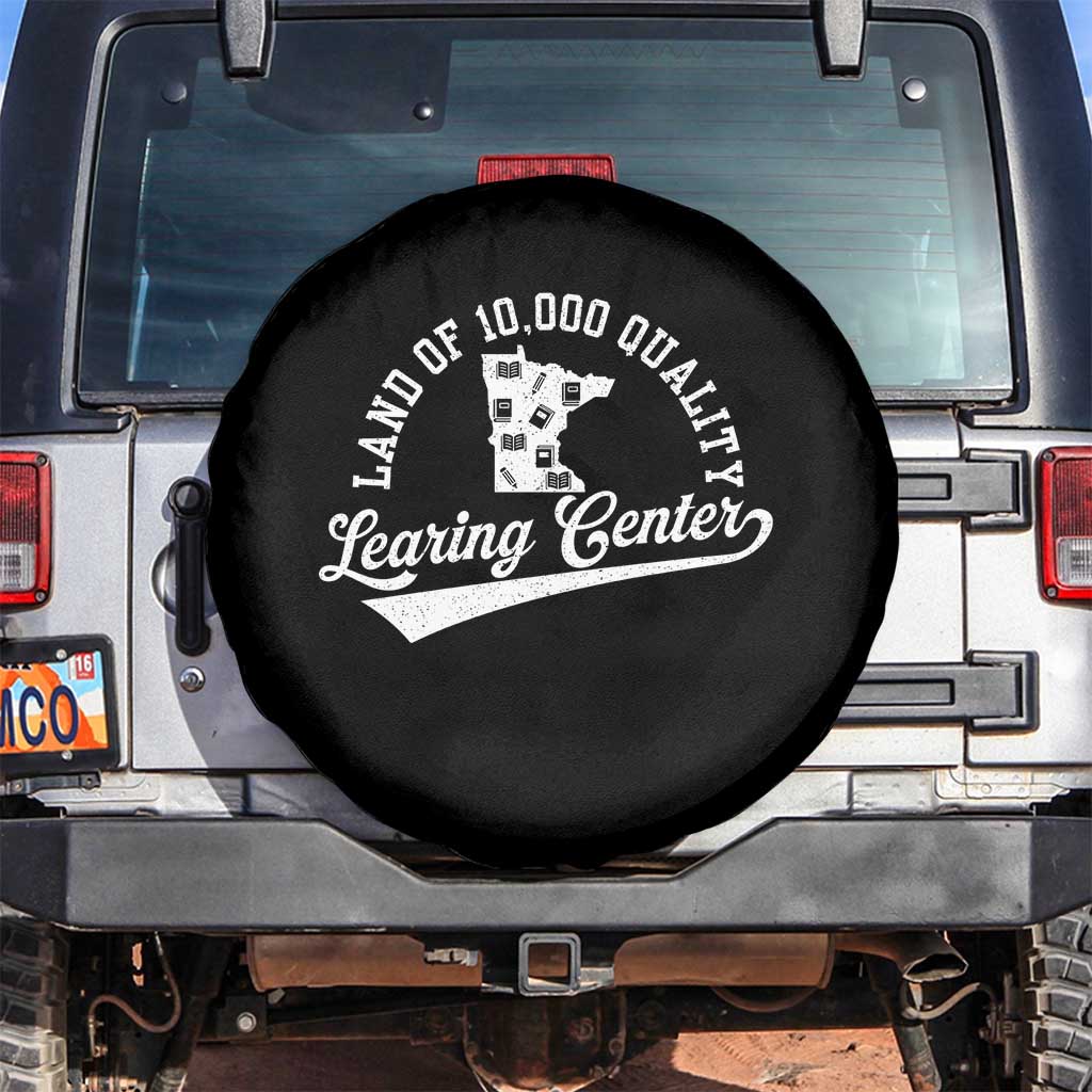 Funny Land Of 10000 Learing Center 2025 Spare Tire Cover Anti Scam Awareness School Quote TS11 No hole Black Print Your Wear