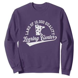 Funny Land Of 10000 Learing Center 2025 Sweatshirt Anti Scam Awareness School Quote TS11 Purple Print Your Wear