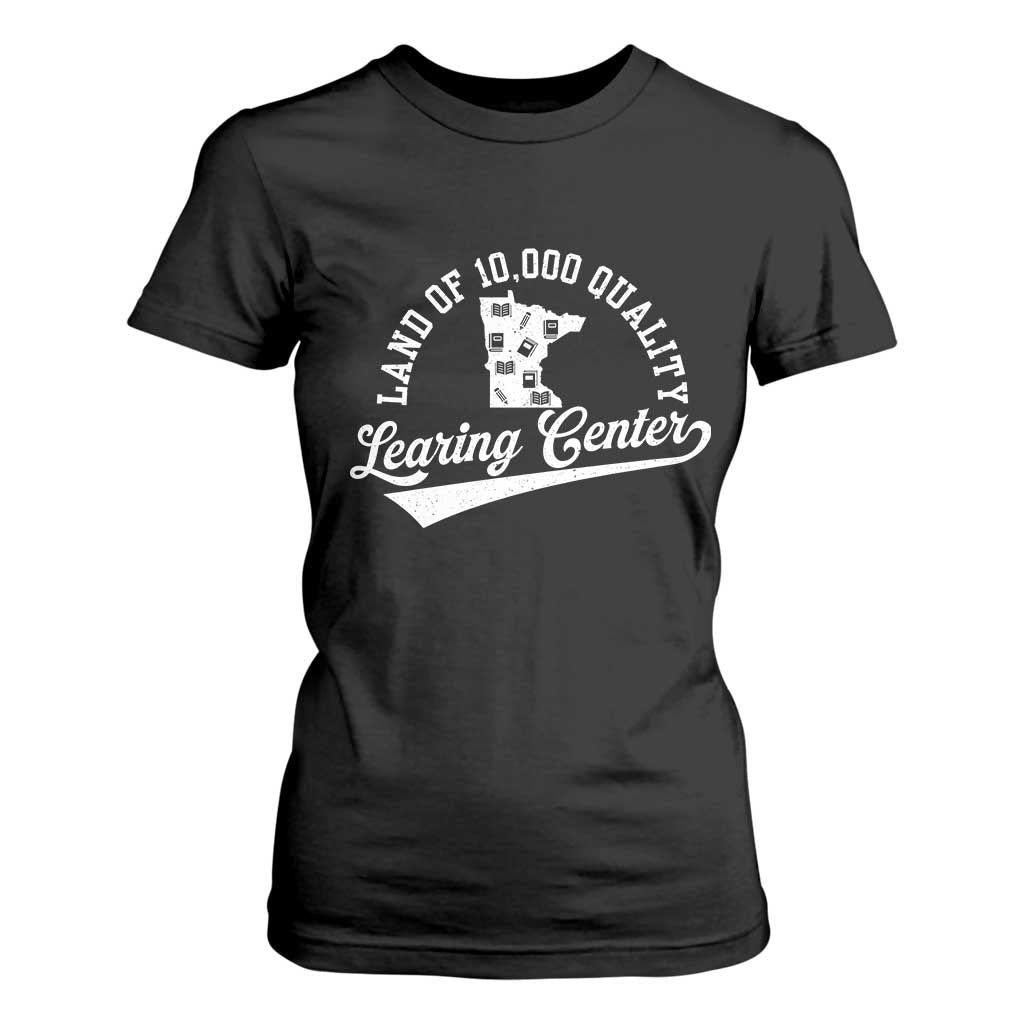 Funny Land Of 10000 Learing Center 2025 T Shirt For Women Anti Scam Awareness School Quote TS11 Black Print Your Wear