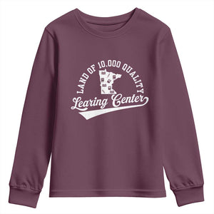 Funny Land Of 10000 Learing Center 2025 Youth Sweatshirt Anti Scam Awareness School Quote TS11 Maroon Print Your Wear