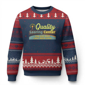Funny Quality Learing Center For Kids Who Cant Reed Good Ugly Christmas Sweater Anti Scam Awareness TS11 Navy Red Print Your Wear