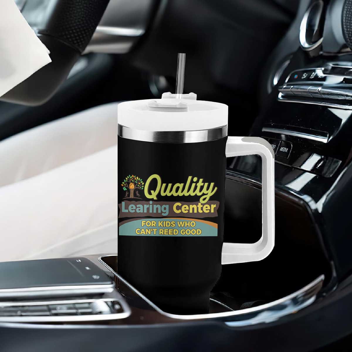 Funny Quality Learing Center For Kids Who Cant Reed Good Tumbler With Handle Anti Scam Awareness TS11 Print Your Wear