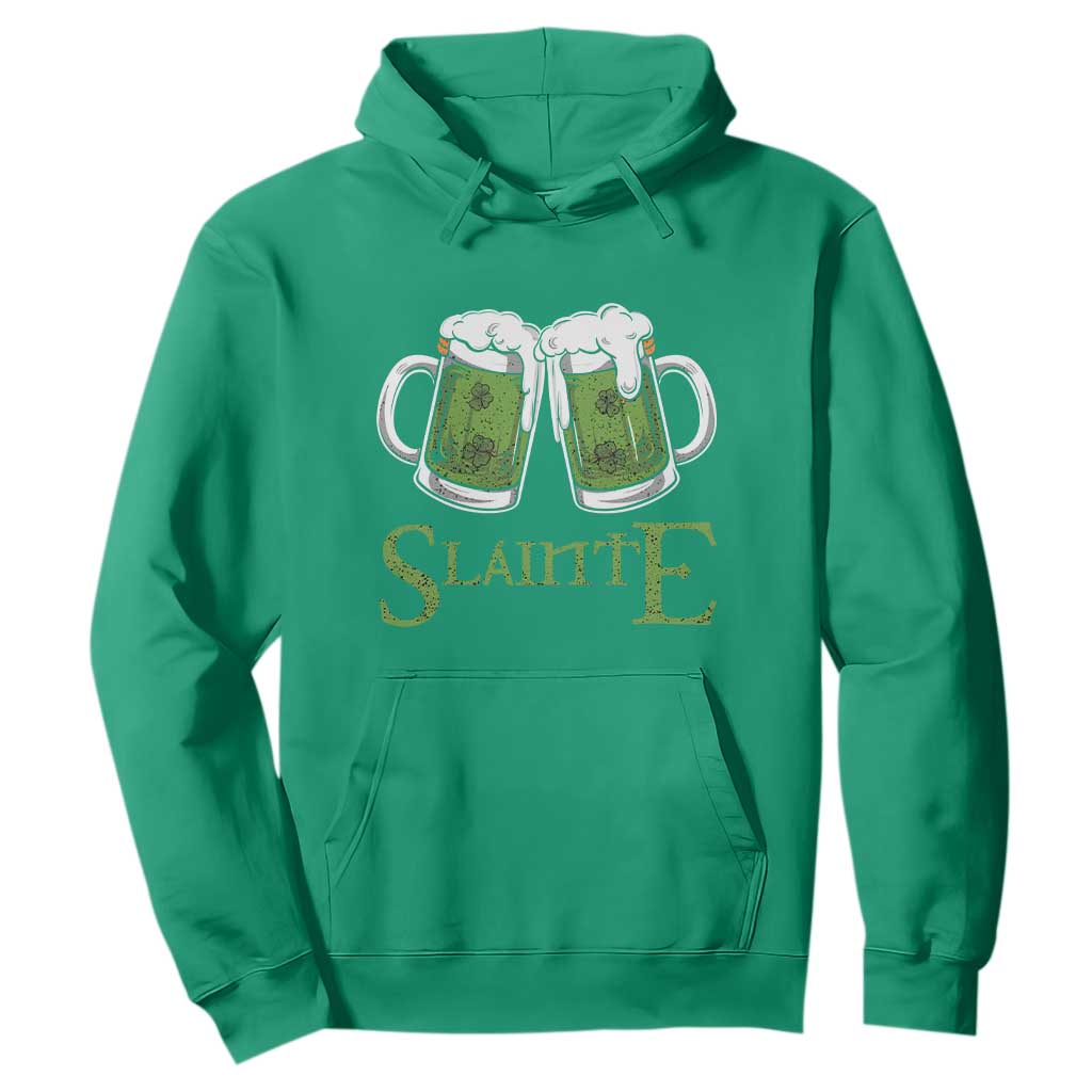 Funny Irish Beer Drinking Hoodie Slainte St Patrick's Day Shamrock Beer Mugs TS11 Irish Green Print Your Wear