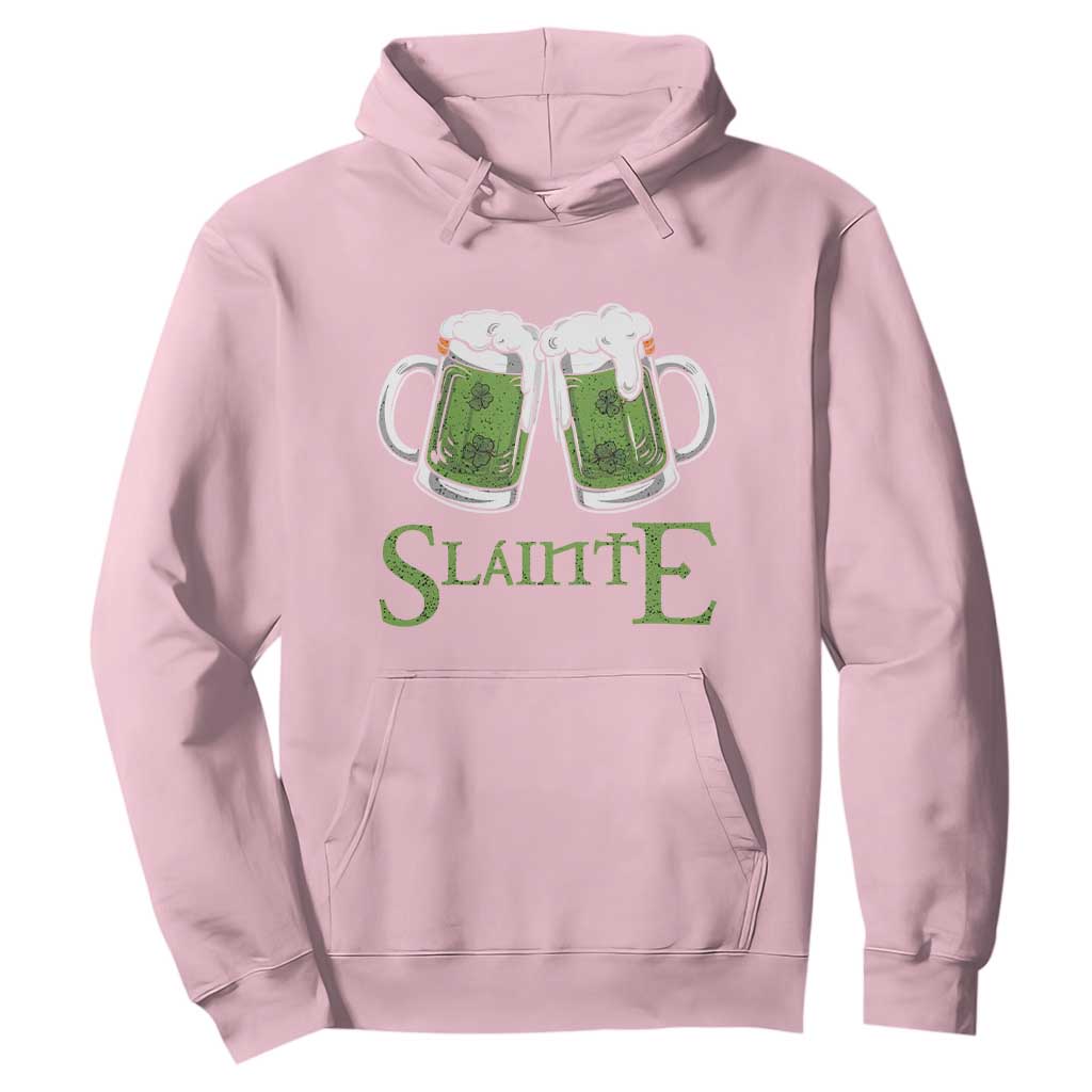 Funny Irish Beer Drinking Hoodie Slainte St Patrick's Day Shamrock Beer Mugs TS11 Light Pink Print Your Wear