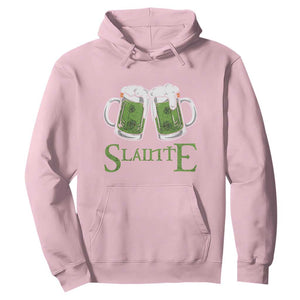Funny Irish Beer Drinking Hoodie Slainte St Patrick's Day Shamrock Beer Mugs TS11 Light Pink Print Your Wear