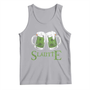 Funny Irish Beer Drinking Tank Top Slainte St Patrick's Day Shamrock Beer Mugs TS11 Athletic Heather Print Your Wear