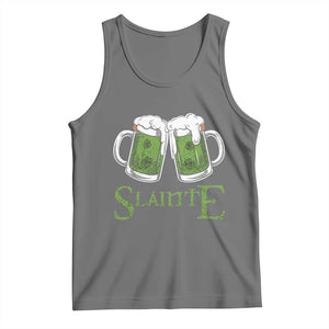 Funny Irish Beer Drinking Tank Top Slainte St Patrick's Day Shamrock Beer Mugs TS11 Black Heather Print Your Wear