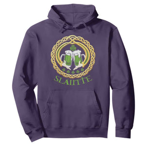 Funny Irish Beer Drinking St Patrick's Day Slainte Hoodie Claddagh Ring Celtic Shamrock TS11 Purple Print Your Wear