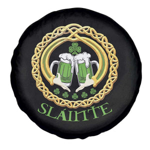 Funny Irish Beer Drinking St Patrick's Day Slainte Spare Tire Cover Claddagh Ring Celtic Shamrock TS11 Print Your Wear