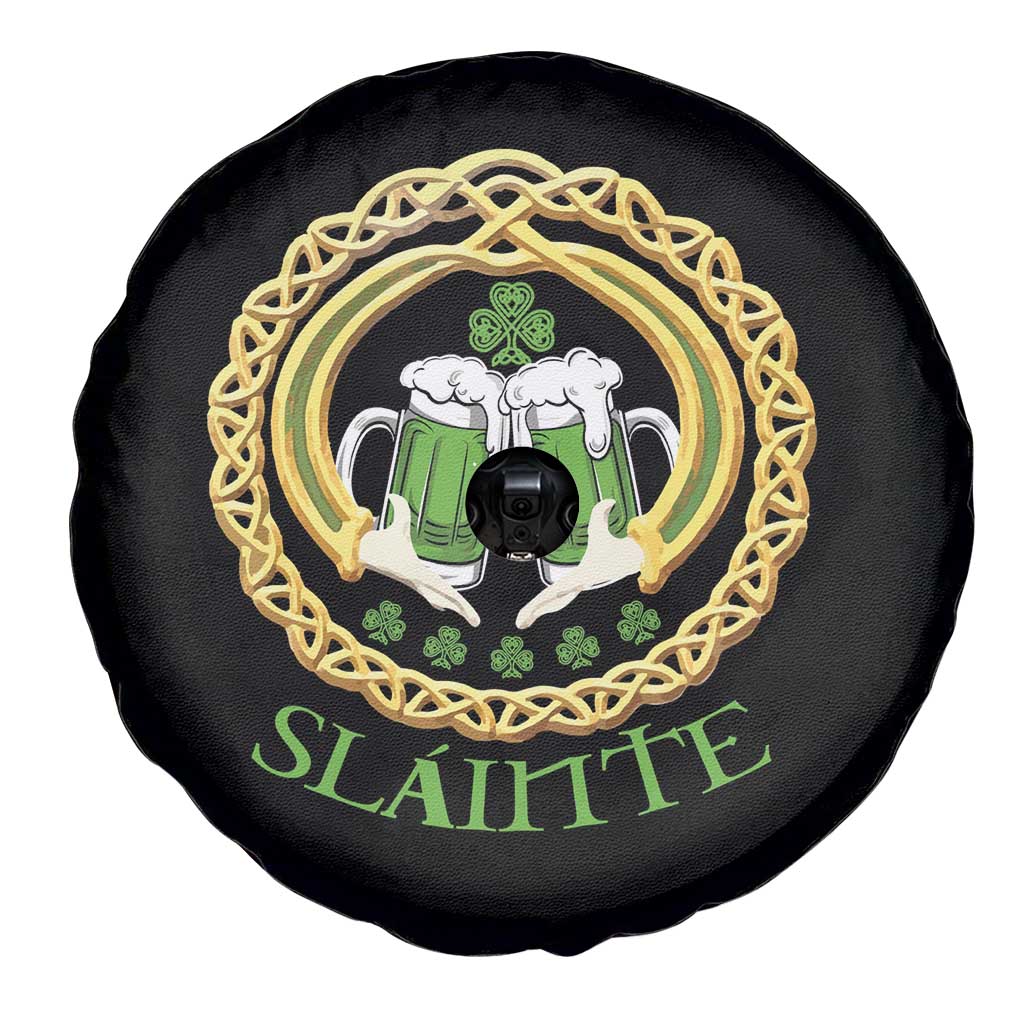 Funny Irish Beer Drinking St Patrick's Day Slainte Spare Tire Cover Claddagh Ring Celtic Shamrock TS11 Print Your Wear