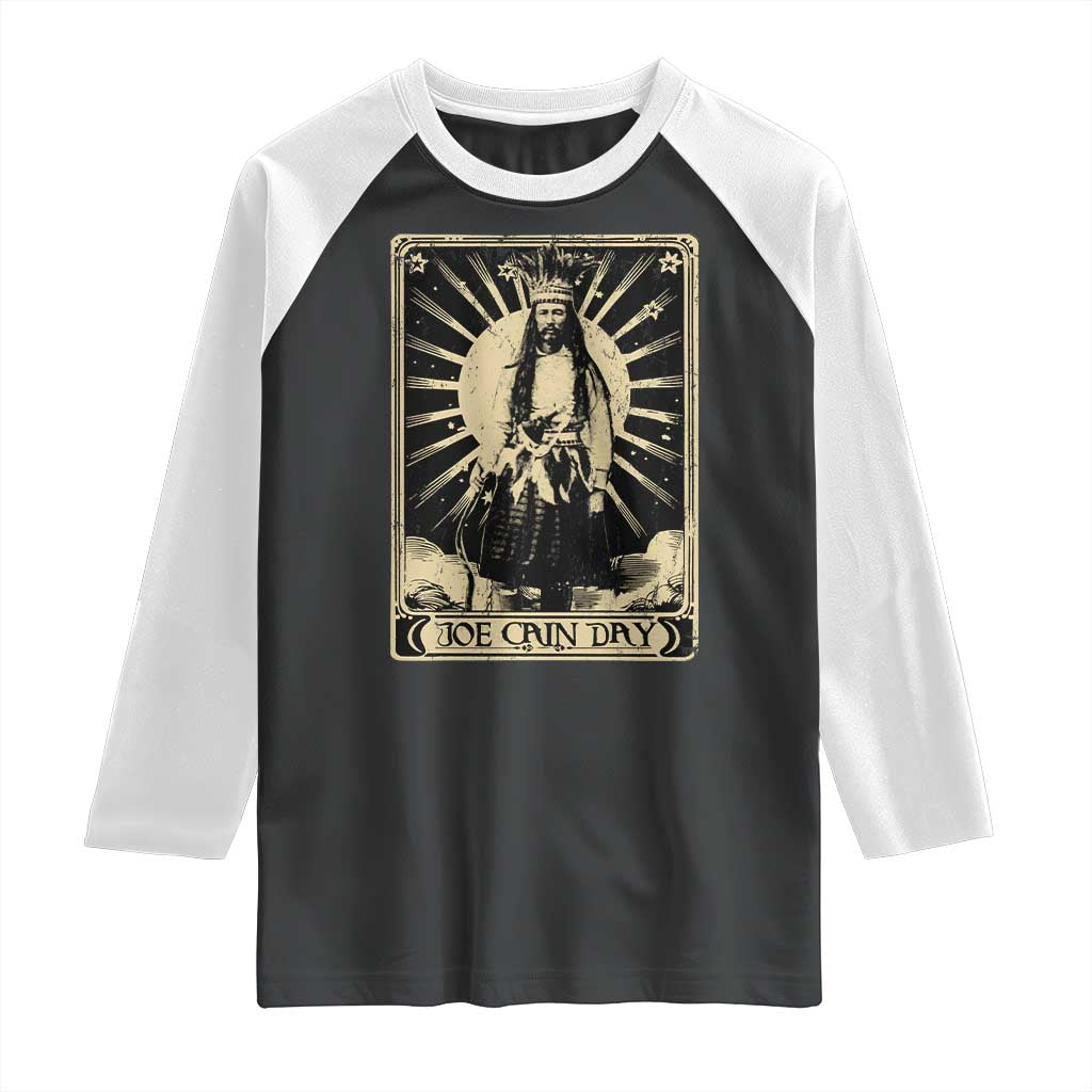 Funny Joe Cain Mardi Gras Raglan Shirt Vintage Tarot Card TS11 Black White Print Your Wear