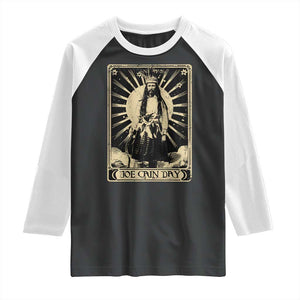 Funny Joe Cain Mardi Gras Raglan Shirt Vintage Tarot Card TS11 Black White Print Your Wear