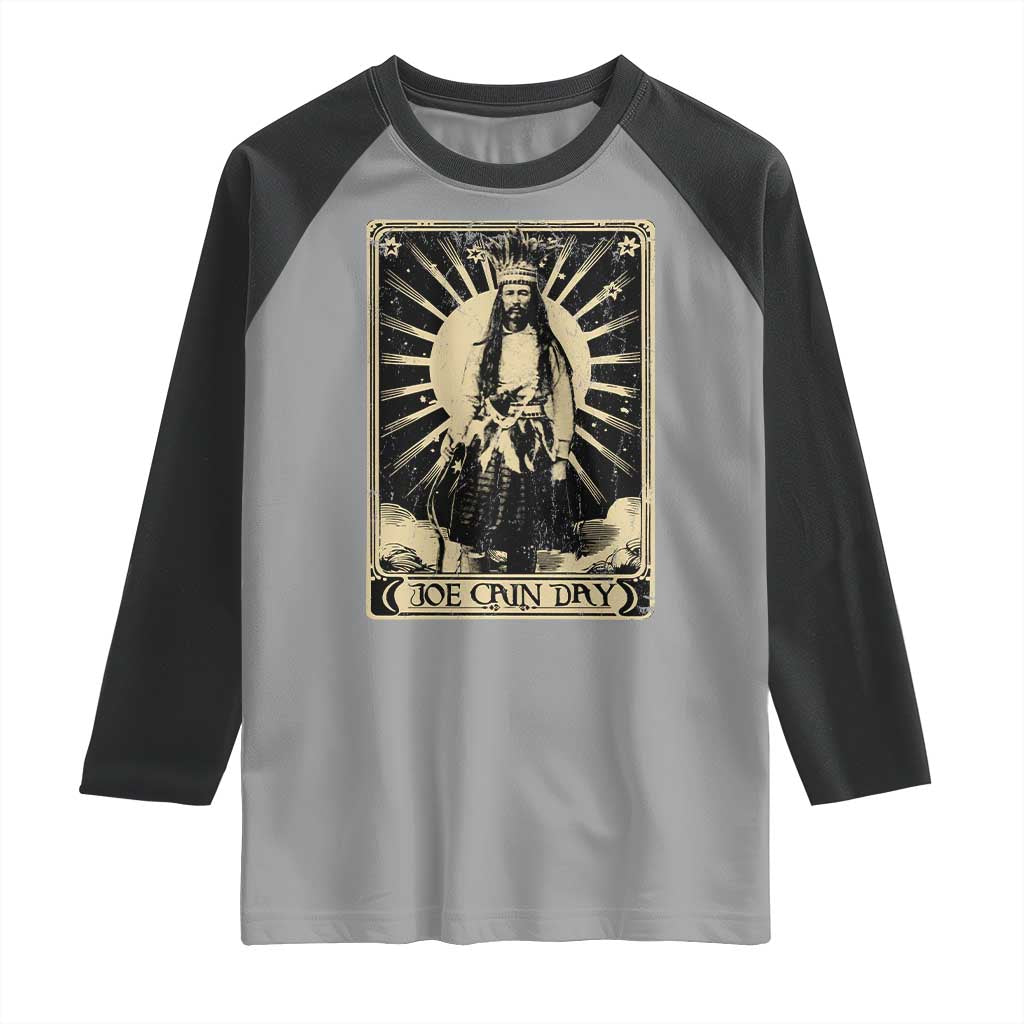Funny Joe Cain Mardi Gras Raglan Shirt Vintage Tarot Card TS11 Sport Gray Black Print Your Wear