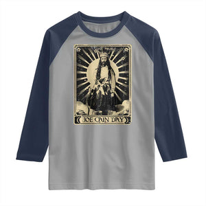 Funny Joe Cain Mardi Gras Raglan Shirt Vintage Tarot Card TS11 Sport Gray Navy Print Your Wear