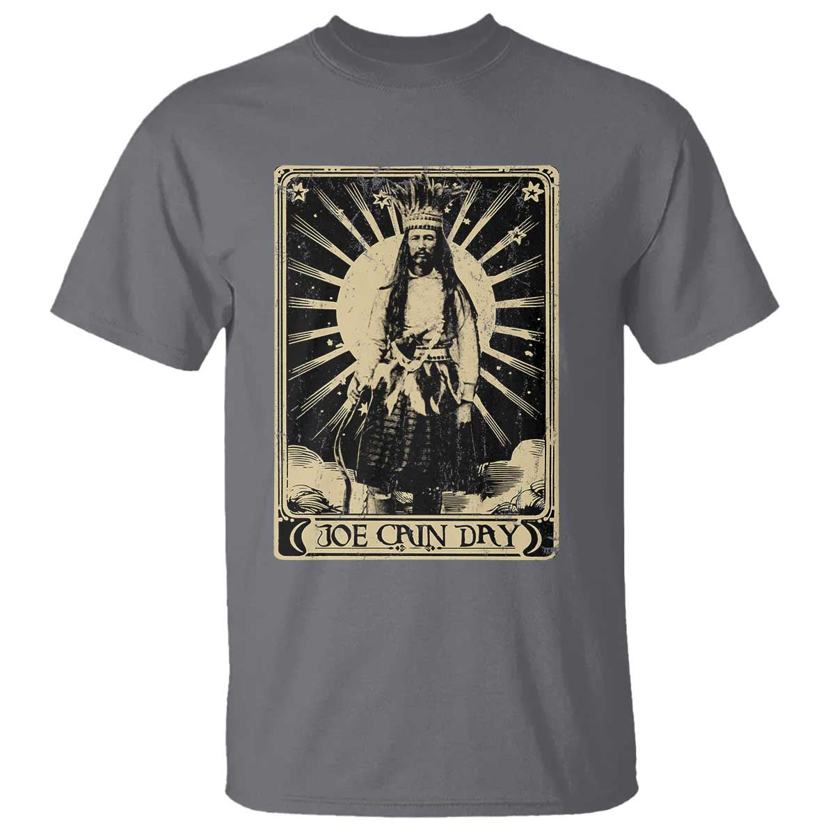 Funny Joe Cain Mardi Gras T Shirt Vintage Tarot Card TS11 Charcoal Print Your Wear