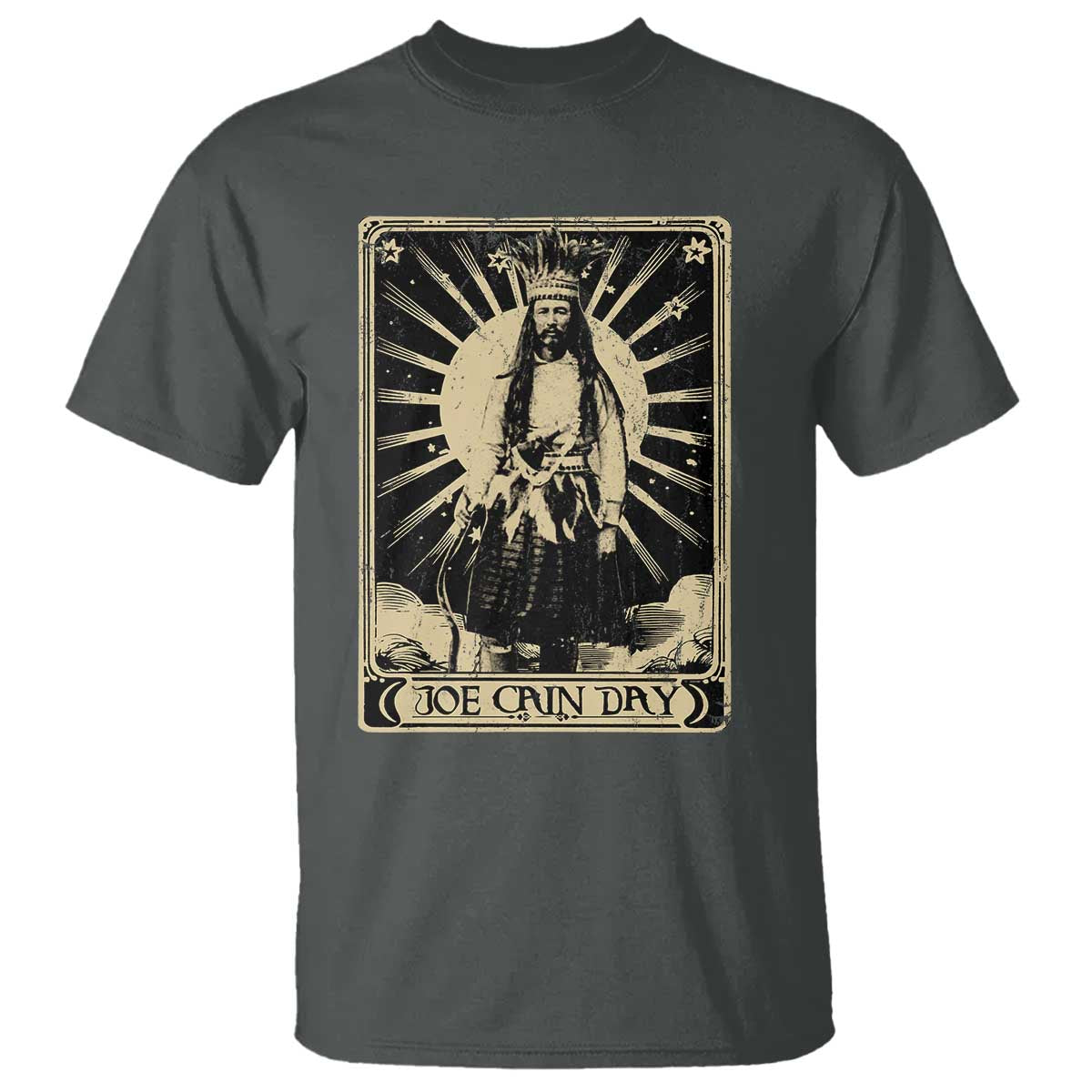 Funny Joe Cain Mardi Gras T Shirt Vintage Tarot Card TS11 Dark Heather Print Your Wear