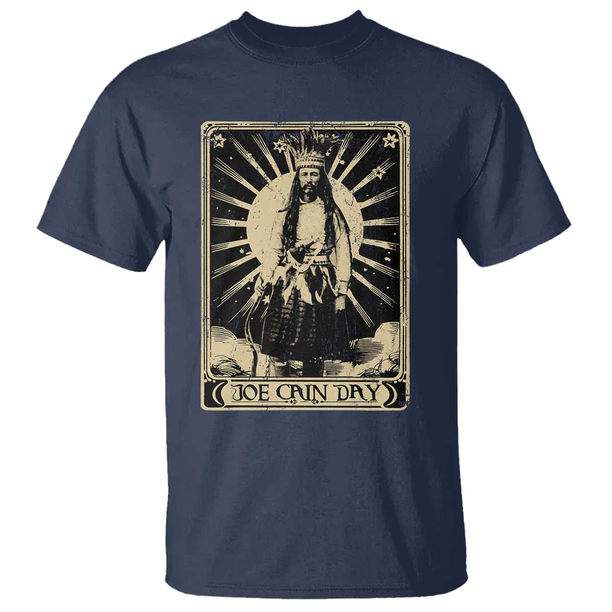 Funny Joe Cain Mardi Gras T Shirt Vintage Tarot Card TS11 Navy Print Your Wear