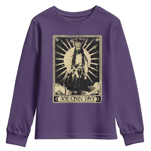 Funny Joe Cain Mardi Gras Youth Sweatshirt Vintage Tarot Card TS11 Purple Print Your Wear