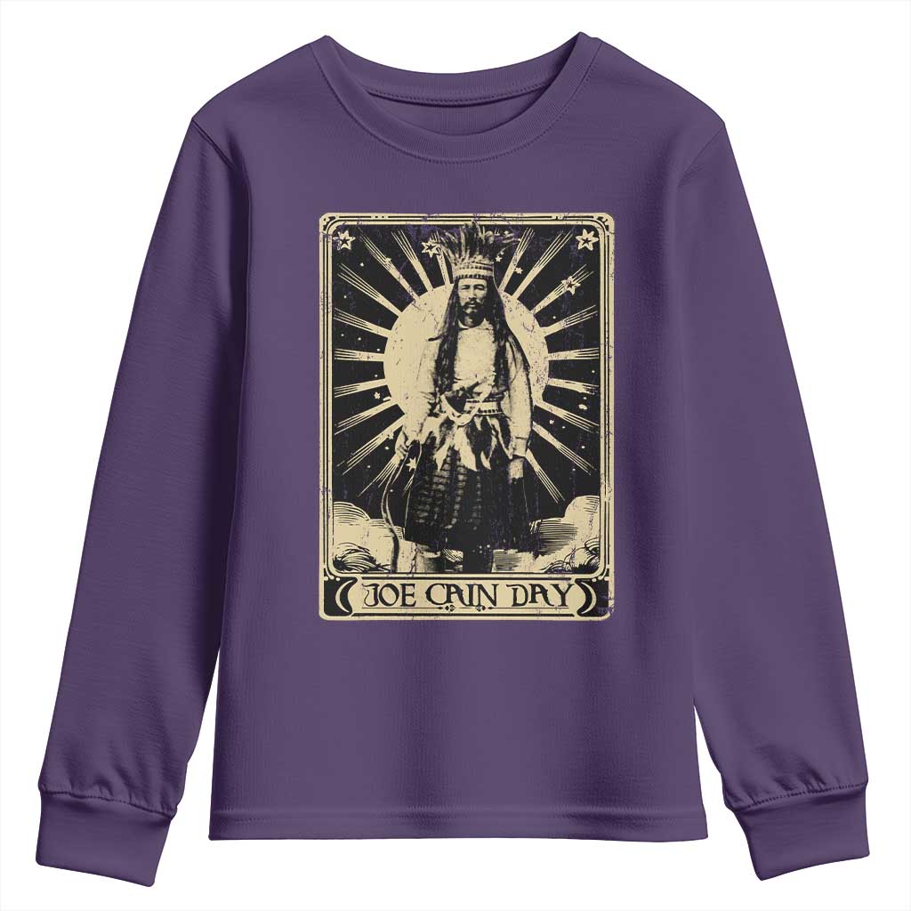 Funny Joe Cain Mardi Gras Youth Sweatshirt Vintage Tarot Card TS11 Purple Print Your Wear