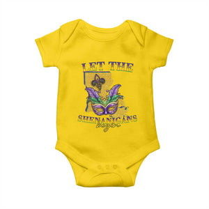 Funny Mardi Gras Let The Shenanigans Begin Baby Onesie Louisiana Map TS11 Daisy Print Your Wear
