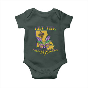 Funny Mardi Gras Let The Shenanigans Begin Baby Onesie Louisiana Map TS11 Print Your Wear