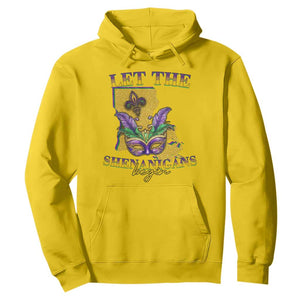 Funny Mardi Gras Let The Shenanigans Begin Hoodie Louisiana Map TS11 Daisy Print Your Wear