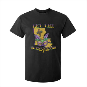 Funny Mardi Gras Let The Shenanigans Begin T Shirt For Kid Louisiana Map TS11 Black Print Your Wear