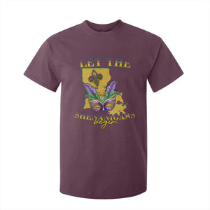 Funny Mardi Gras Let The Shenanigans Begin T Shirt For Kid Louisiana Map TS11 Maroon Print Your Wear