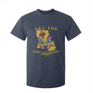 Funny Mardi Gras Let The Shenanigans Begin T Shirt For Kid Louisiana Map TS11 Navy Print Your Wear
