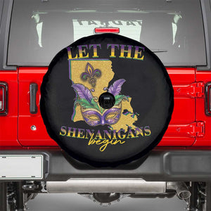 Funny Mardi Gras Let The Shenanigans Begin Spare Tire Cover Louisiana Map TS11 Black Print Your Wear