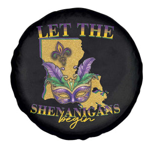 Funny Mardi Gras Let The Shenanigans Begin Spare Tire Cover Louisiana Map TS11 Print Your Wear