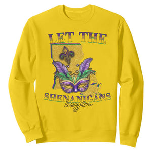 Funny Mardi Gras Let The Shenanigans Begin Sweatshirt Louisiana Map TS11 Daisy Print Your Wear