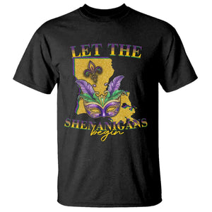 Funny Mardi Gras Let The Shenanigans Begin T Shirt Louisiana Map TS11 Black Print Your Wear