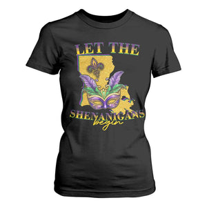 Funny Mardi Gras Let The Shenanigans Begin T Shirt For Women Louisiana Map TS11 Black Print Your Wear