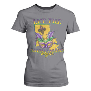 Funny Mardi Gras Let The Shenanigans Begin T Shirt For Women Louisiana Map TS11 Charcoal Print Your Wear