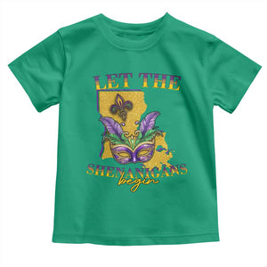 Funny Mardi Gras Let The Shenanigans Begin Toddler T Shirt Louisiana Map TS11 Irish Green Print Your Wear