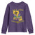 Funny Mardi Gras Let The Shenanigans Begin Youth Sweatshirt Louisiana Map TS11 Purple Print Your Wear