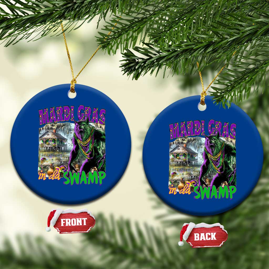 Funny Mardi Gras Rougarou Ceramic Ornament Mardi Gras In Da Swamp Cryptids Of Louisiana TS11 1pc Blue Print Your Wear