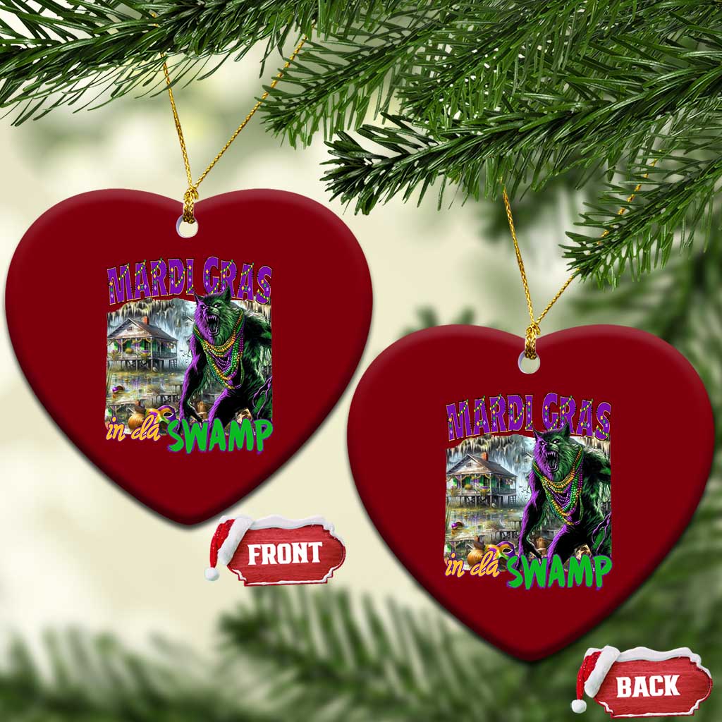 Funny Mardi Gras Rougarou Ceramic Ornament Mardi Gras In Da Swamp Cryptids Of Louisiana TS11 Print Your Wear