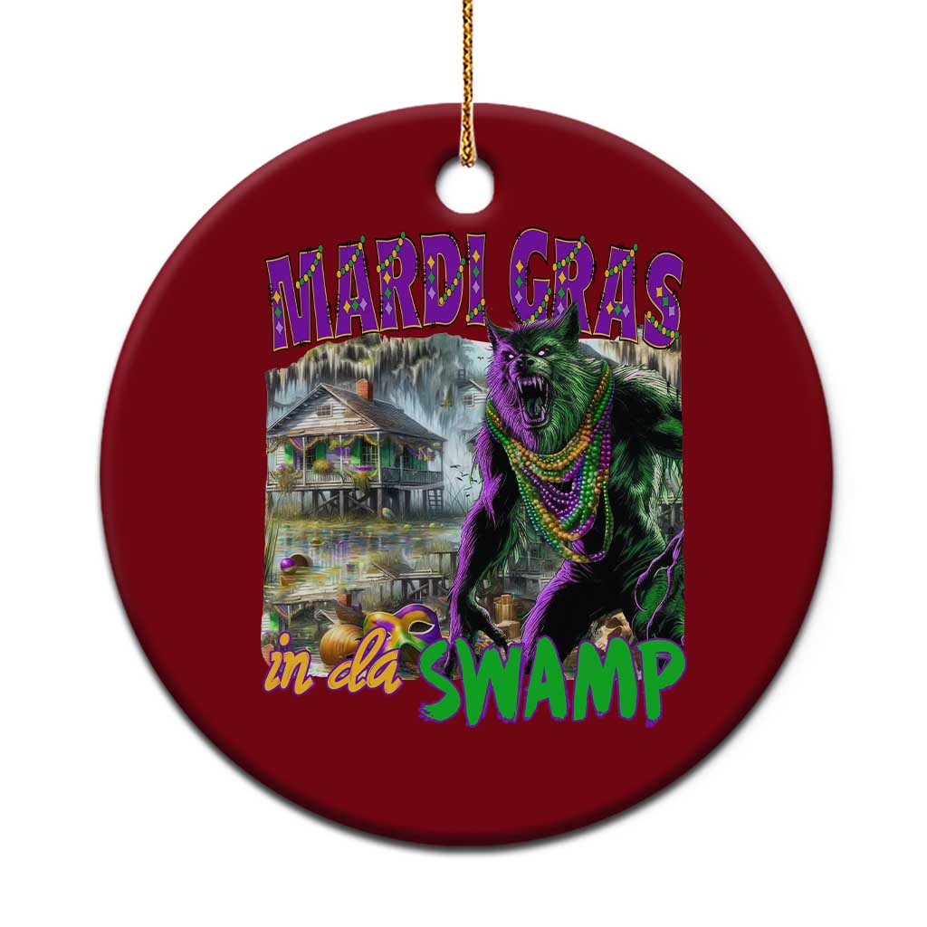 Funny Mardi Gras Rougarou Ceramic Ornament Mardi Gras In Da Swamp Cryptids Of Louisiana TS11 1pc Red Print Your Wear