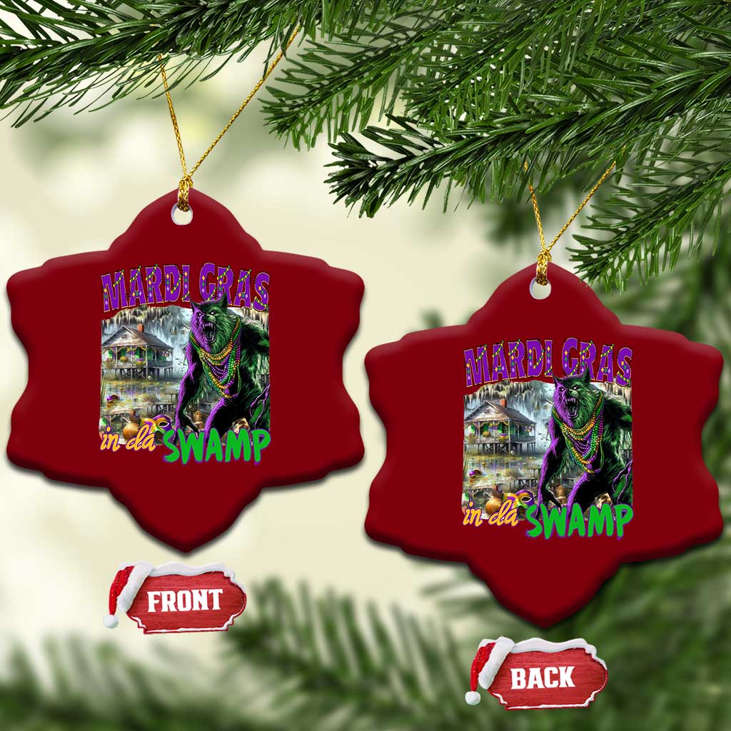 Funny Mardi Gras Rougarou Ceramic Ornament Mardi Gras In Da Swamp Cryptids Of Louisiana TS11 Print Your Wear
