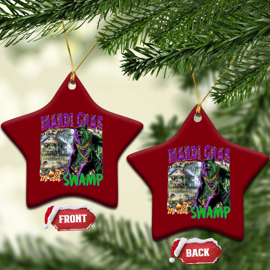 Funny Mardi Gras Rougarou Ceramic Ornament Mardi Gras In Da Swamp Cryptids Of Louisiana TS11 Print Your Wear