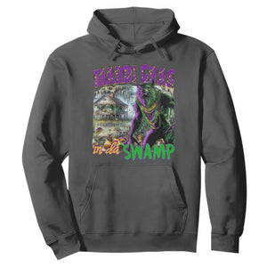 Funny Mardi Gras Rougarou Hoodie Mardi Gras In Da Swamp Cryptids Of Louisiana TS11 Dark Heather Print Your Wear