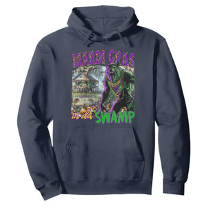 Funny Mardi Gras Rougarou Hoodie Mardi Gras In Da Swamp Cryptids Of Louisiana TS11 Navy Print Your Wear
