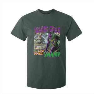 Funny Mardi Gras Rougarou T Shirt For Kid Mardi Gras In Da Swamp Cryptids Of Louisiana TS11 Dark Forest Green Print Your Wear