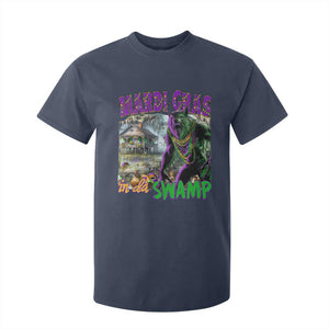 Funny Mardi Gras Rougarou T Shirt For Kid Mardi Gras In Da Swamp Cryptids Of Louisiana TS11 Navy Print Your Wear