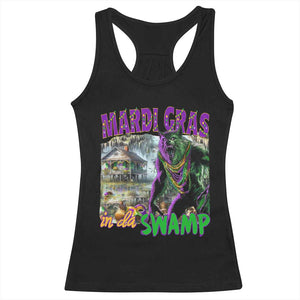 Funny Mardi Gras Rougarou Racerback Tank Top Mardi Gras In Da Swamp Cryptids Of Louisiana TS11 Black Print Your Wear