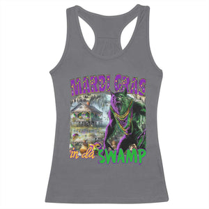 Funny Mardi Gras Rougarou Racerback Tank Top Mardi Gras In Da Swamp Cryptids Of Louisiana TS11 Charcoal Print Your Wear
