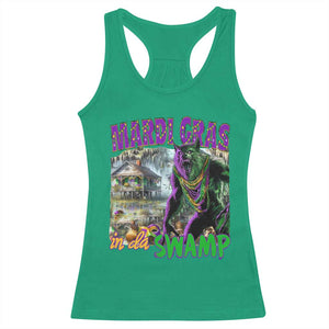 Funny Mardi Gras Rougarou Racerback Tank Top Mardi Gras In Da Swamp Cryptids Of Louisiana TS11 Irish Green Print Your Wear